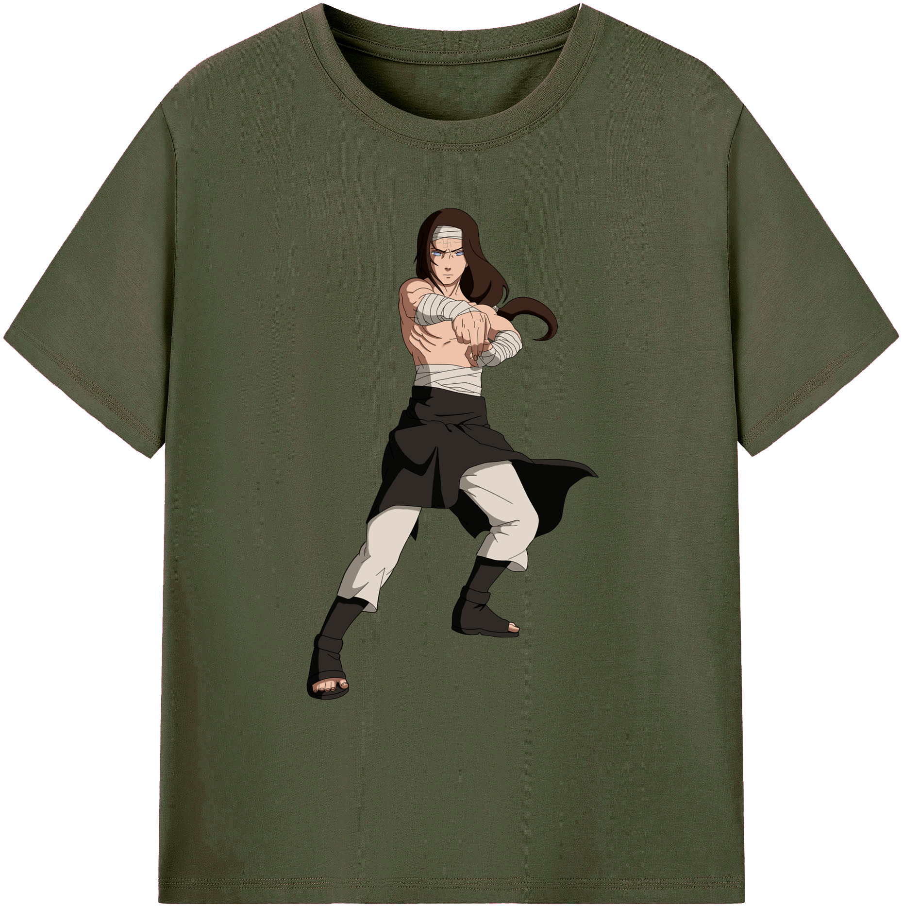 （画像用） NARUTO -ナルト- 日向ネジ Hyūga Neji 綿100％ メンズ半袖Tシャツ｜肌触りやわらか＆通気性